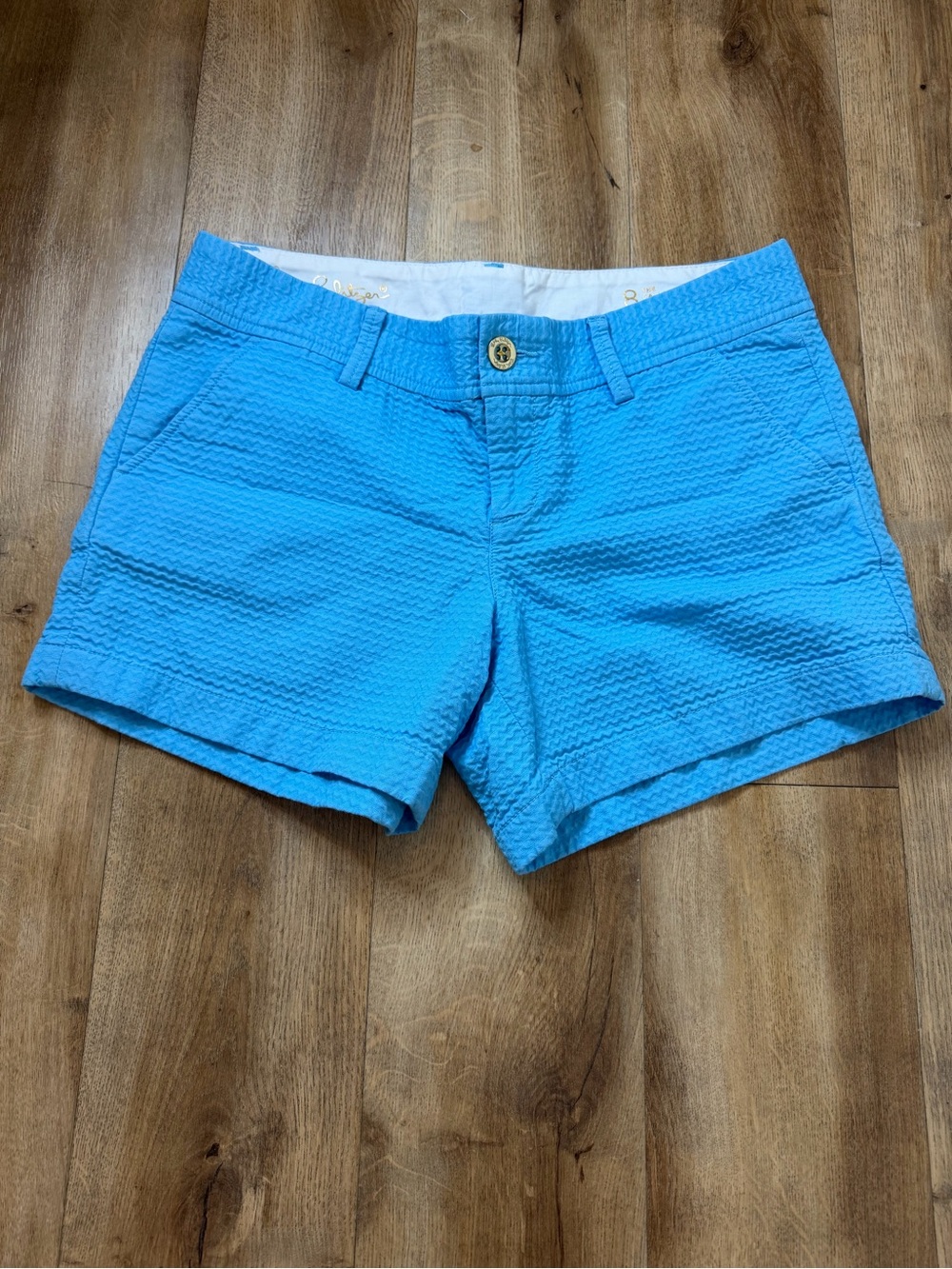 Lilly Pulitzer Callahan Blue Shorts Cotton Resort Coastal Preppy Size 8